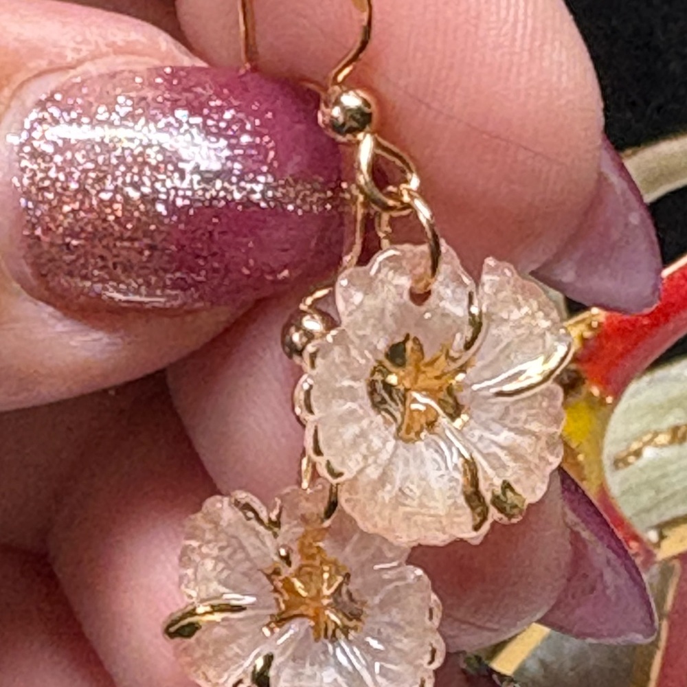 14 each or 2/20 Floral Multicolor Earrings -only black and beige left